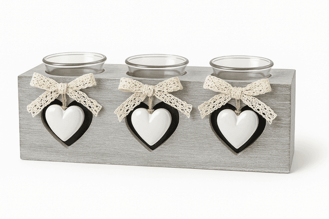Heart Candle Holder Rose Scented 
